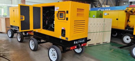 30KW 칸밍시 발전기 세트 ISO9001 소음 완화 장치 물 냉각 시스템 모바일 트레일러 및 자동 시작