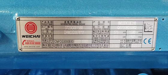 학교의 비상 전력 공급을 위한 강력한 625KVA 웨이차이 디젤 발전기 세트